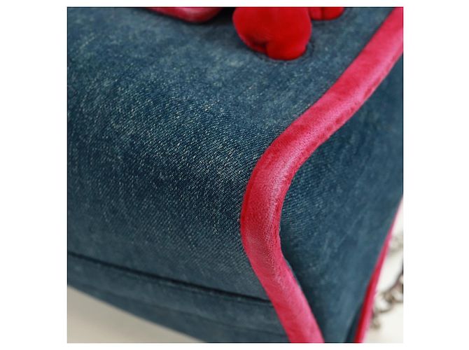 Bolsa de Ombro Miu Miu em Denim 2way Azul Auth 170929V - vista 19