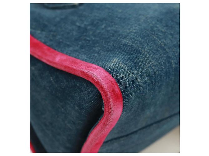 Bolsa de Ombro Miu Miu em Denim 2way Azul Auth 170929V - vista 20