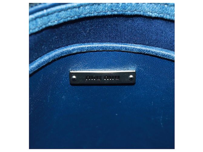 Bolsa de Ombro Miu Miu em Denim 2way Azul Auth 170929V - vista 24