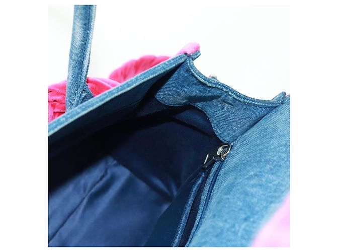 Bolsa de Ombro Miu Miu em Denim 2way Azul Auth 170929V - vista 25
