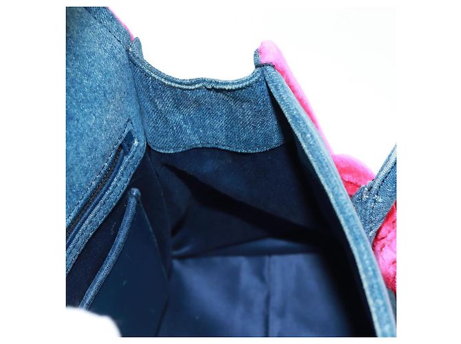 Bolsa de Ombro Miu Miu em Denim 2way Azul Auth 170929V - vista 26