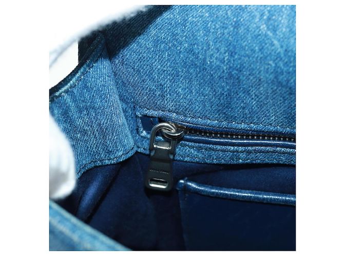 Bolsa de Ombro Miu Miu em Denim 2way Azul Auth 170929V - vista 27