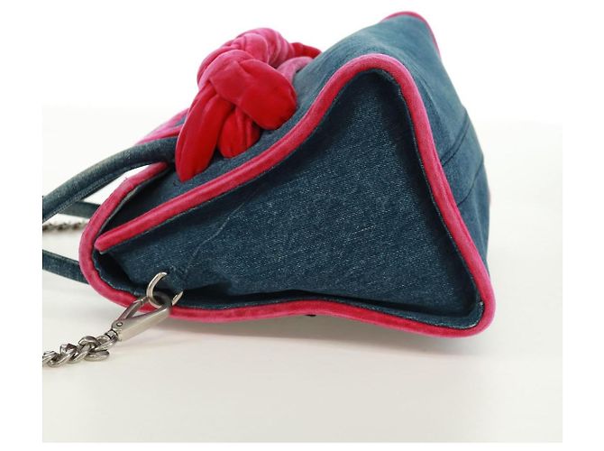 Bolsa de Ombro Miu Miu em Denim 2way Azul Auth 170929V - vista 3