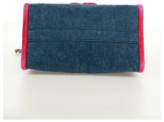Bolsa de Ombro Miu Miu em Denim 2way Azul Auth 170929V - vista 5