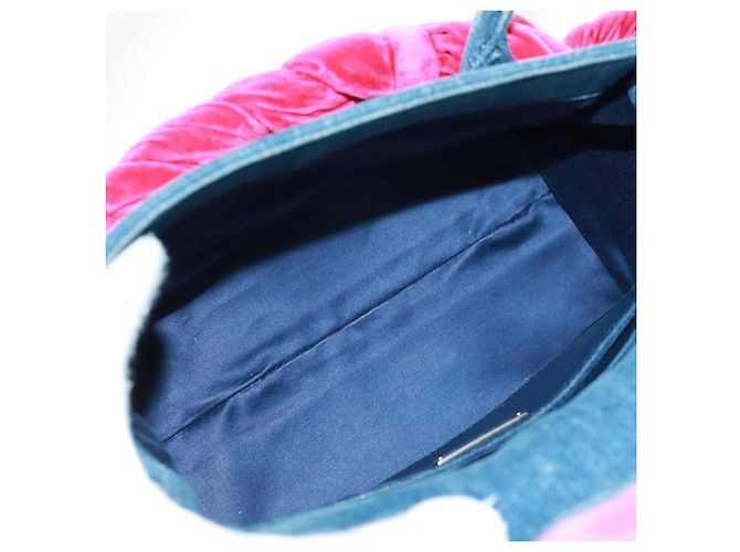 Bolsa de Ombro Miu Miu em Denim 2way Azul Auth 170929V - vista 9