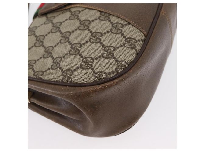Borsa Sherry Line GG Supreme Web di GUCCI in PVC beige e oro 72 02 024 Auth 171796 D'oro - vista 10