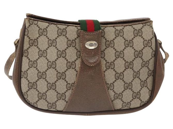 Borsa Sherry Line GG Supreme Web di GUCCI in PVC beige e oro 72 02 024 Auth 171796 D'oro - vista 2