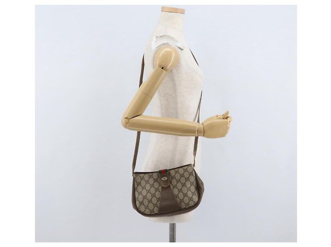 Borsa Sherry Line GG Supreme Web di GUCCI in PVC beige e oro 72 02 024 Auth 171796 D'oro - vista 22
