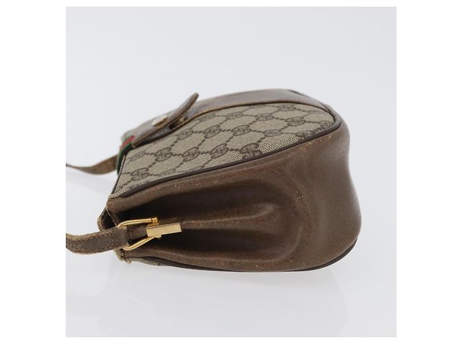 Borsa Sherry Line GG Supreme Web di GUCCI in PVC beige e oro 72 02 024 Auth 171796 D'oro - vista 5