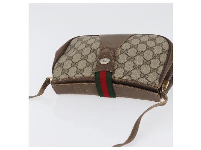 Borsa Sherry Line GG Supreme Web di GUCCI in PVC beige e oro 72 02 024 Auth 171796 D'oro - vista 6