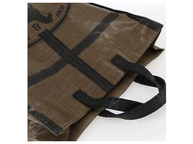 Borsa a mano FENDI Celeria in tela PVC marrone Auth kk636 - vista 6
