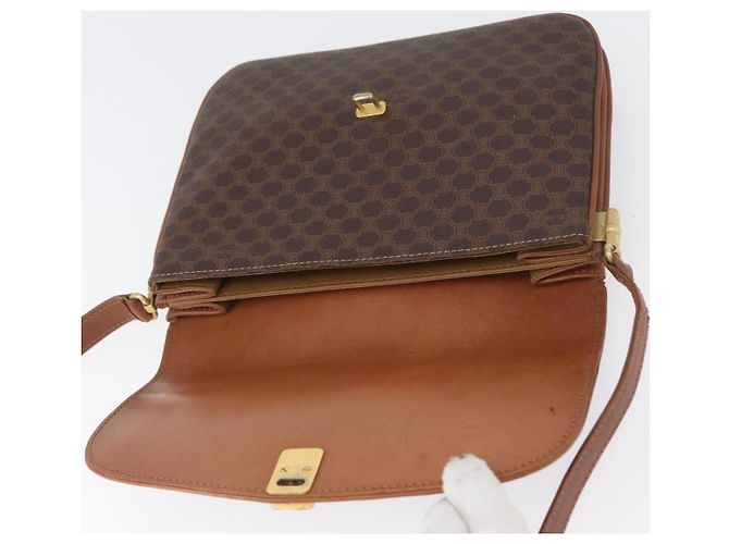 Céline Borsa a spalla in tela Macadam CELINE in pelle PVC marrone oro Auth LNZ224 D'oro - vista 10
