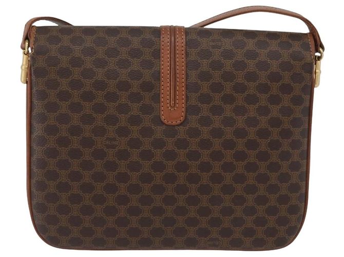 Céline Borsa a spalla in tela Macadam CELINE in pelle PVC marrone oro Auth LNZ224 D'oro - vista 2