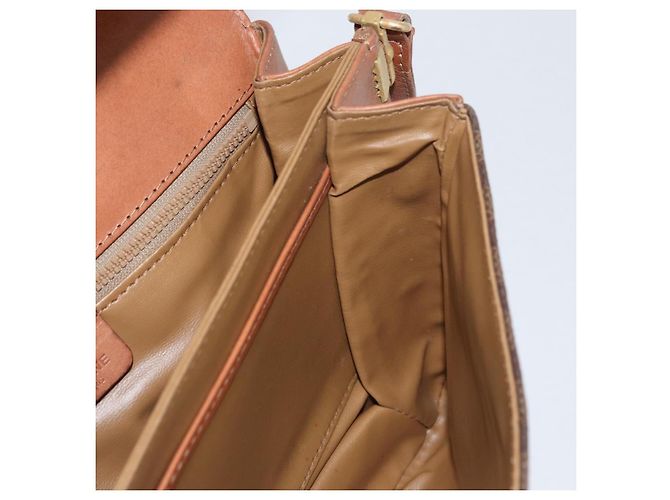 Céline Borsa a spalla in tela Macadam CELINE in pelle PVC marrone oro Auth LNZ224 D'oro - vista 22