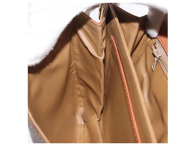 Céline Borsa a spalla in tela Macadam CELINE in pelle PVC marrone oro Auth LNZ224 D'oro - vista 23