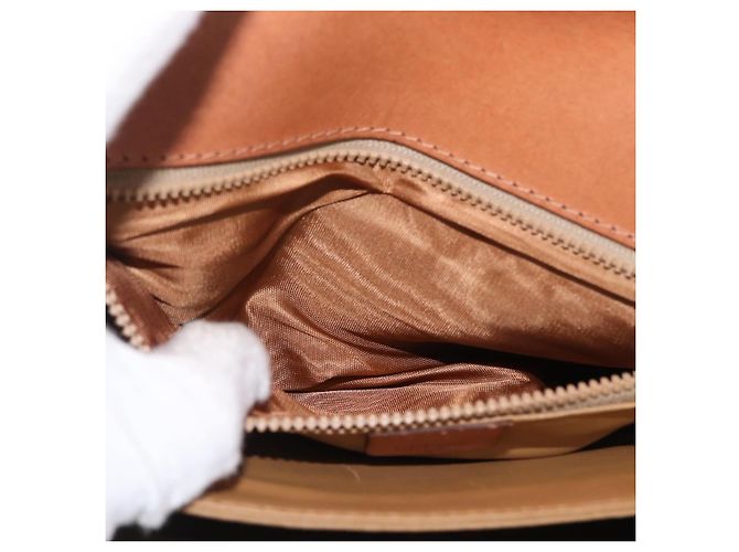 Céline Borsa a spalla in tela Macadam CELINE in pelle PVC marrone oro Auth LNZ224 D'oro - vista 25