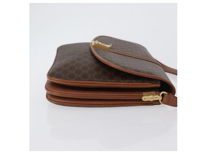 Céline Borsa a spalla in tela Macadam CELINE in pelle PVC marrone oro Auth LNZ224 D'oro - vista 3