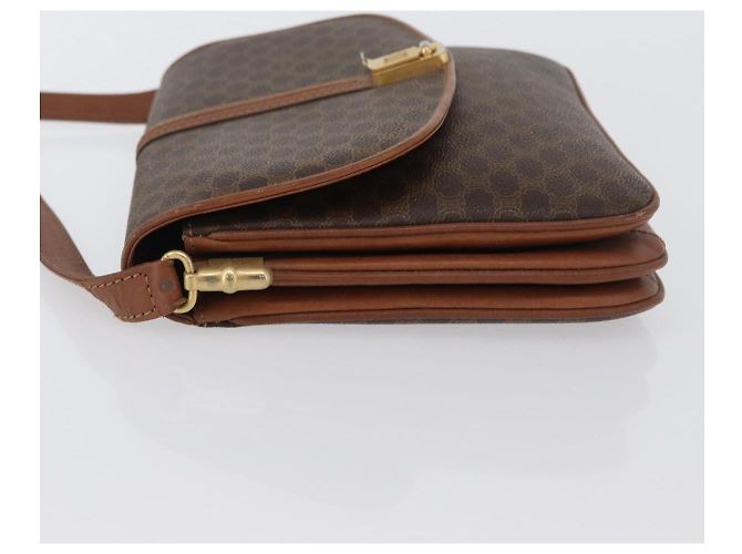Céline Borsa a spalla in tela Macadam CELINE in pelle PVC marrone oro Auth LNZ224 D'oro - vista 4