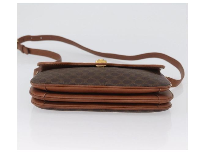 Céline Borsa a spalla in tela Macadam CELINE in pelle PVC marrone oro Auth LNZ224 D'oro - vista 5