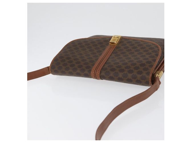 Céline Borsa a spalla in tela Macadam CELINE in pelle PVC marrone oro Auth LNZ224 D'oro - vista 6