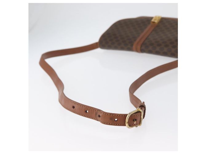 Céline Borsa a spalla in tela Macadam CELINE in pelle PVC marrone oro Auth LNZ224 D'oro - vista 7