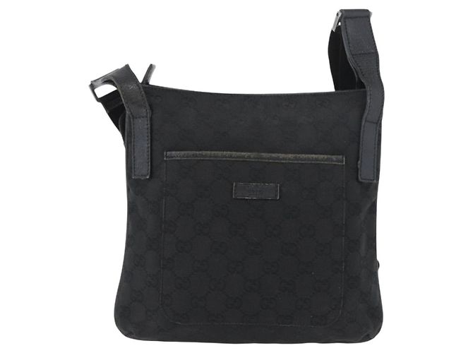 Borsa a Spalla GG Canvas Gucci Nera Argento 122793 Auth 172167 Nero - vista 2