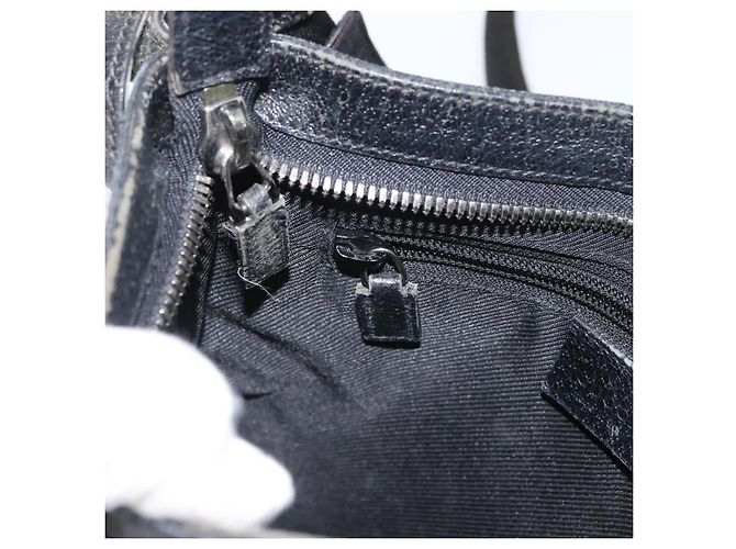 Borsa a Spalla GG Canvas Gucci Nera Argento 122793 Auth 172167 Nero - vista 20