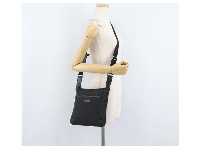 Borsa a Spalla GG Canvas Gucci Nera Argento 122793 Auth 172167 Nero - vista 24
