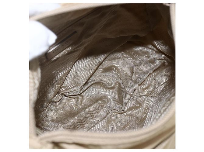 Borsa a Spalla PRADA Nylon Beige Argento Autentica 170605 - vista 11