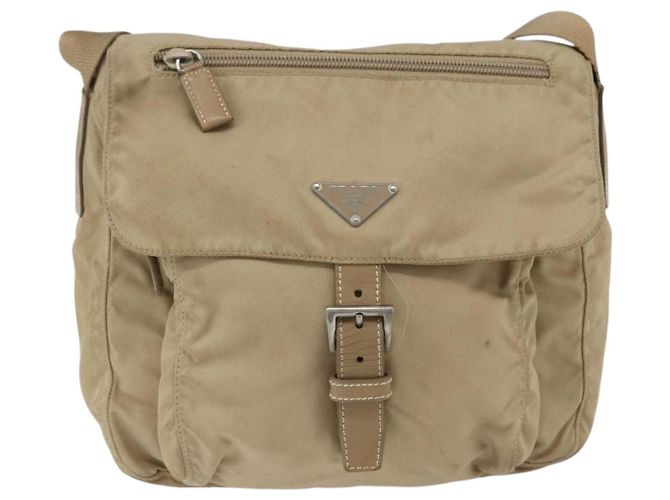 Borsa a Spalla PRADA Nylon Beige Argento Autentica 170605 - vista 13