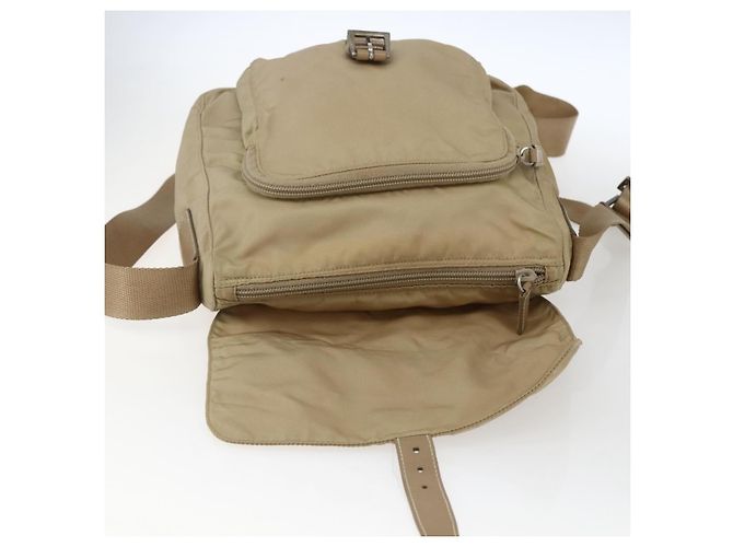 Borsa a Spalla PRADA Nylon Beige Argento Autentica 170605 - vista 20