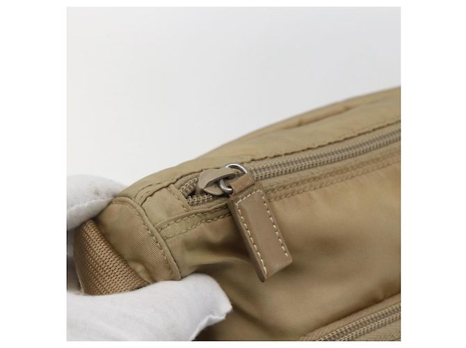 Borsa a Spalla PRADA Nylon Beige Argento Autentica 170605 - vista 21