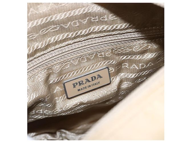 Borsa a Spalla PRADA Nylon Beige Argento Autentica 170605 - vista 22
