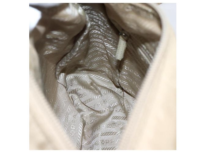 Borsa a Spalla PRADA Nylon Beige Argento Autentica 170605 - vista 24