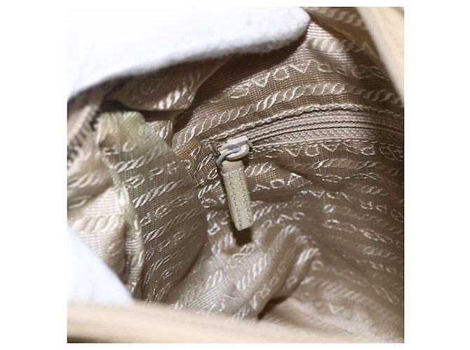 Borsa a Spalla PRADA Nylon Beige Argento Autentica 170605 - vista 25