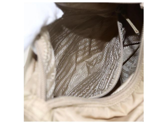 Borsa a Spalla PRADA Nylon Beige Argento Autentica 170605 - vista 26