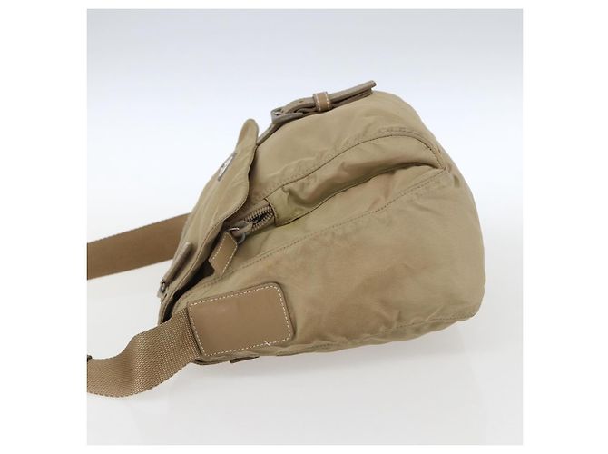 Borsa a Spalla PRADA Nylon Beige Argento Autentica 170605 - vista 3