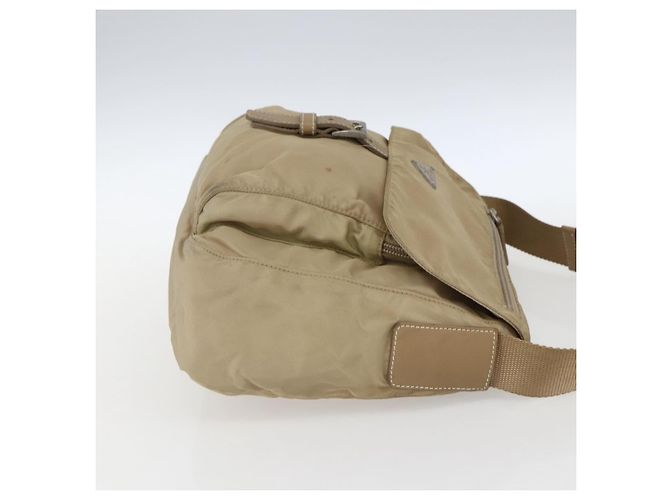 Borsa a Spalla PRADA Nylon Beige Argento Autentica 170605 - vista 4