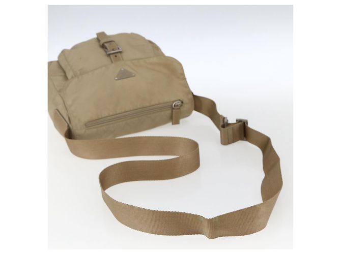 Borsa a Spalla PRADA Nylon Beige Argento Autentica 170605 - vista 7