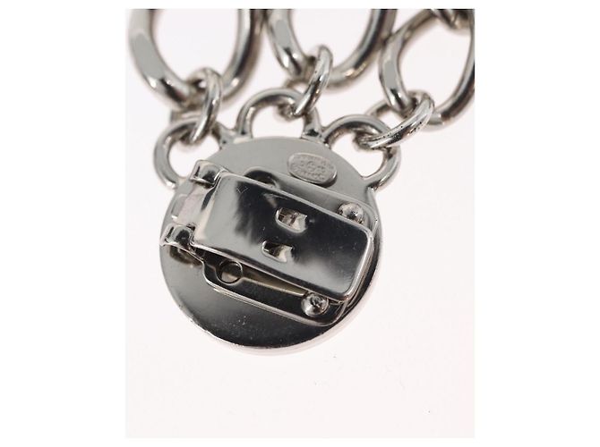 Clip per cintura in metallo argento CHANEL COCO Mark Chain per costumi CC Auth 133239M - vista 10