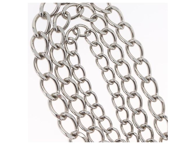 Clip per cintura in metallo argento CHANEL COCO Mark Chain per costumi CC Auth 133239M - vista 4