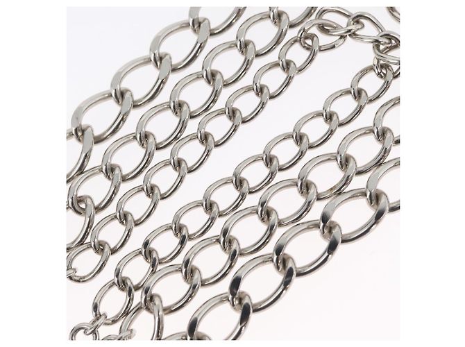 Clip per cintura in metallo argento CHANEL COCO Mark Chain per costumi CC Auth 133239M - vista 8