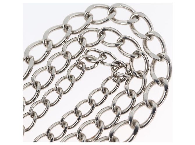 Clip per cintura in metallo argento CHANEL COCO Mark Chain per costumi CC Auth 133239M - vista 9