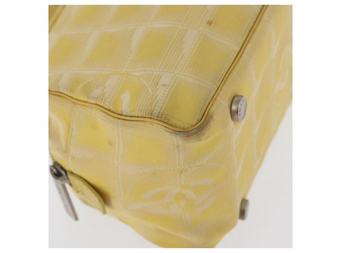 CHANEL Nuova Borsa da Viaggio in Nylon Gialla Argento CC Auth LNZ232 Giallo - vista 15