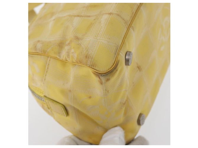 CHANEL Nuova Borsa da Viaggio in Nylon Gialla Argento CC Auth LNZ232 Giallo - vista 16