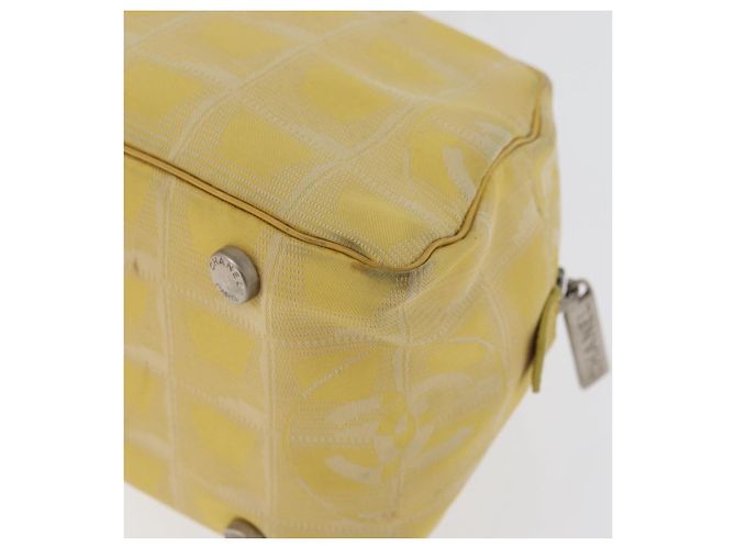 CHANEL Nuova Borsa da Viaggio in Nylon Gialla Argento CC Auth LNZ232 Giallo - vista 17