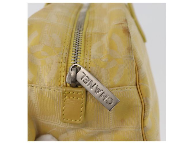 CHANEL Nuova Borsa da Viaggio in Nylon Gialla Argento CC Auth LNZ232 Giallo - vista 18