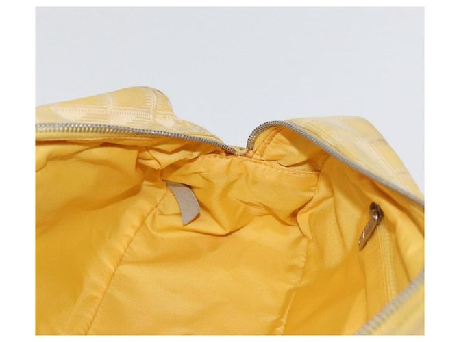 CHANEL Nuova Borsa da Viaggio in Nylon Gialla Argento CC Auth LNZ232 Giallo - vista 21