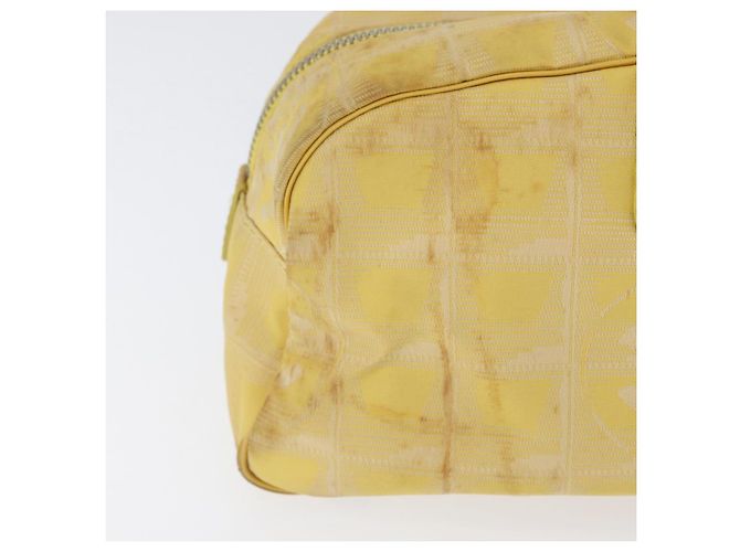 CHANEL Nuova Borsa da Viaggio in Nylon Gialla Argento CC Auth LNZ232 Giallo - vista 3