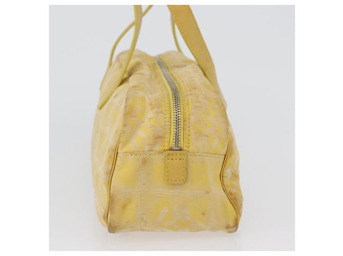 CHANEL Nuova Borsa da Viaggio in Nylon Gialla Argento CC Auth LNZ232 Giallo - vista 4